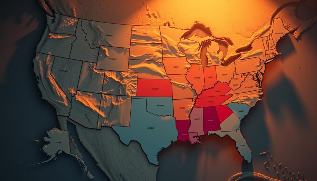 A detailed topographic map of the United States, rendered with high precision and clarity. The map's main focus is a prominent overlay depicting the current state of ADHD medication shortages, with key regions highlighted using a color-coded system to indicate varying levels of supply and demand. The map is illuminated by a warm, natural lighting that casts subtle shadows, creating depth and texture. The overall aesthetic conveys a sense of urgency and concern, reflecting the critical nature of the ongoing ADHD medication crisis across the country. A detailed topographic map of the United States, rendered with high precision and clarity. The map's main focus is a prominent overlay depicting the current state of ADHD medication shortages, with key regions highlighted using a color-coded system to indicate varying levels of supply and demand. The map is illuminated by a warm, natural lighting that casts subtle shadows, creating depth and texture. The overall aesthetic conveys a sense of urgency and concern, reflecting the critical nature of the ongoing ADHD medication crisis across the country.