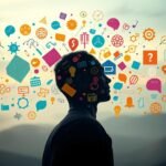 A thought-provoking scene depicting the principles of cognitive psychology. In the foreground, a human figure appears deep in contemplation, surrounded by a swirling array of colorful mental shortcuts and cognitive biases. Geometric shapes, symbols, and icons representing different heuristics and cognitive biases fill the middle ground, creating a visually engaging and abstract composition. The background features a softly blurred, dreamlike landscape, suggesting the subconscious and intuitive nature of these psychological processes. The lighting is subdued, creating a pensive, introspective atmosphere. The overall composition invites the viewer to delve into the workings of the human mind and the powerful yet sometimes misleading mental shortcuts that shape our perceptions and decision-making.