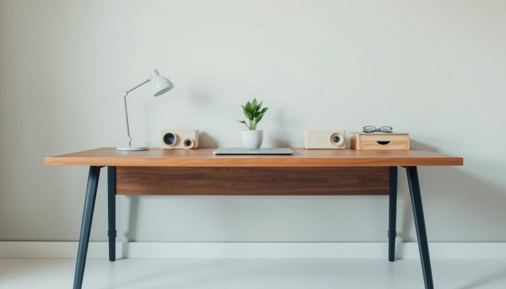 A clean, minimalist workspace with a simple wooden desk, a potted plant, and a pair of geometric desk organizers. The lighting is soft and diffused, creating a calming atmosphere. The background is a muted, neutral-toned wall, allowing the organized desk to be the focal point. The camera angle is slightly elevated, giving a bird's-eye view of the well-ordered setup. The image conveys a sense of efficiency, focus, and a pared-down approach to productivity. A clean, minimalist workspace with a simple wooden desk, a potted plant, and a pair of geometric desk organizers. The lighting is soft and diffused, creating a calming atmosphere. The background is a muted, neutral-toned wall, allowing the organized desk to be the focal point. The camera angle is slightly elevated, giving a bird's-eye view of the well-ordered setup. The image conveys a sense of efficiency, focus, and a pared-down approach to productivity.