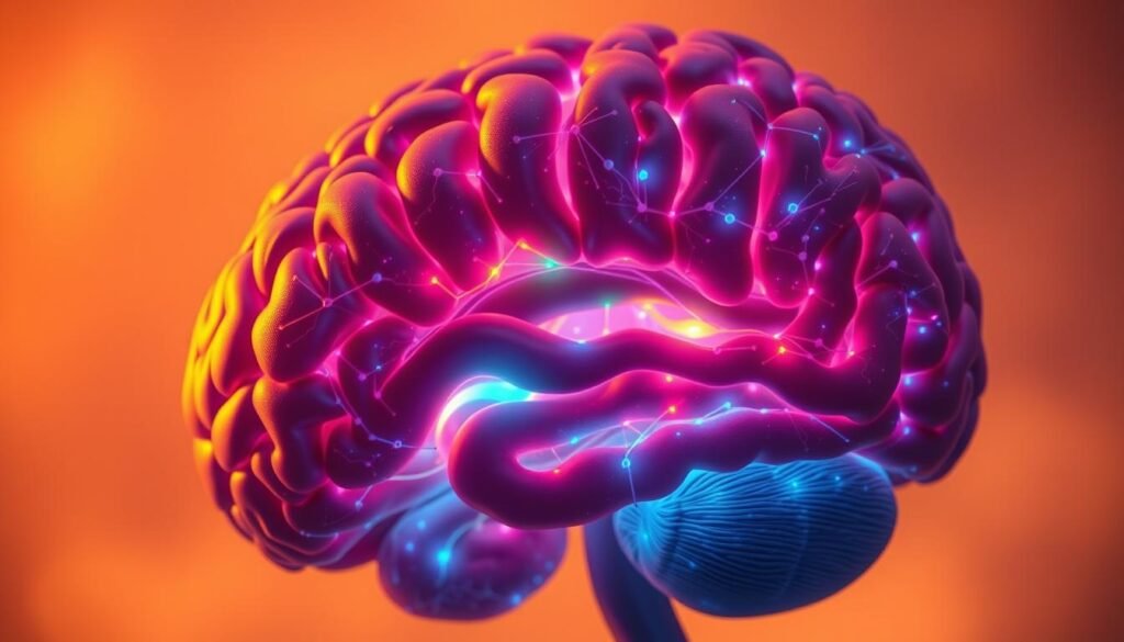 A detailed cross-section of the human brain, illuminated by warm, diffused lighting to highlight the intricate neural pathways and processing centers responsible for learning and cognitive functions. In the foreground, a central region of the brain glows with vibrant colors, representing the unique neurological differences that characterize learning disorders. The middle ground showcases the interconnected networks of neurons, dendrites, and synapses, while the background maintains a subtle, hazy aesthetic to convey the complexity and depth of the subject matter. The overall mood is one of scientific exploration, inviting the viewer to delve into the fascinating world of the brain and its remarkable capacity for adaptation and growth. A detailed cross-section of the human brain, illuminated by warm, diffused lighting to highlight the intricate neural pathways and processing centers responsible for learning and cognitive functions. In the foreground, a central region of the brain glows with vibrant colors, representing the unique neurological differences that characterize learning disorders. The middle ground showcases the interconnected networks of neurons, dendrites, and synapses, while the background maintains a subtle, hazy aesthetic to convey the complexity and depth of the subject matter. The overall mood is one of scientific exploration, inviting the viewer to delve into the fascinating world of the brain and its remarkable capacity for adaptation and growth.