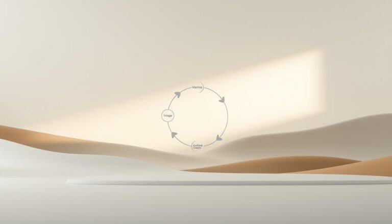 A serene, minimalist visualization of an adaptive project management framework. In the foreground, a clean, geometric diagram depicting a cyclical process with interconnected stages. Mid-ground features smooth, neutral-toned surfaces and shapes, conveying a sense of balance and structure. The background is bathed in soft, diffused lighting, creating an atmosphere of tranquility and focus. Subtle hints of muted earth tones complement the overall aesthetic, evoking a feeling of stability and resilience. The composition emphasizes simplicity, order, and the iterative nature of the framework, inviting the viewer to engage with the conceptual underpinnings of the subject matter.