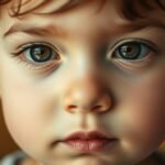 A serene, close-up portrait of a young child's face, with gentle, thoughtful eyes and a slight, pensive expression. The child's features are softly lit, creating a sense of introspection and inner world. The background is a warm, neutral tone, allowing the subject to be the focal point. The lighting is natural, with soft shadows and highlights that accentuate the child's delicate features. The lens is close, creating a sense of intimacy and connection with the viewer. The overall mood is contemplative, inviting the viewer to consider the unique perspective and experience of a child on the autism spectrum.